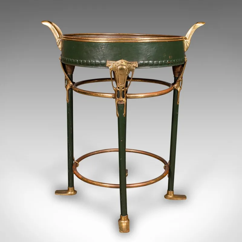 Pamono Antique French Bottle Cooler in Brass, 1880> Ice Buckets & Wine Coolers