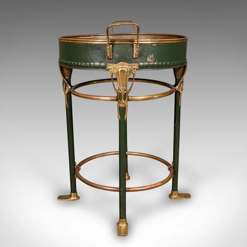 Pamono Antique French Bottle Cooler in Brass, 1880> Ice Buckets & Wine Coolers