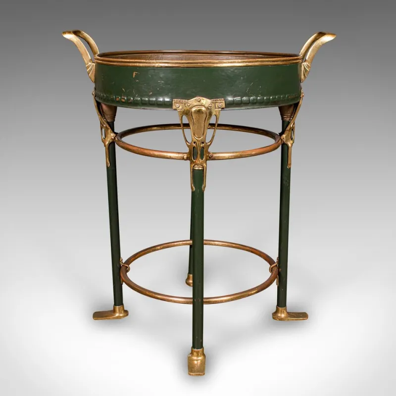 Pamono Antique French Bottle Cooler in Brass, 1880> Ice Buckets & Wine Coolers