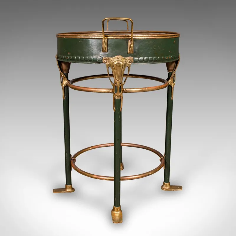 Pamono Antique French Bottle Cooler in Brass, 1880> Ice Buckets & Wine Coolers
