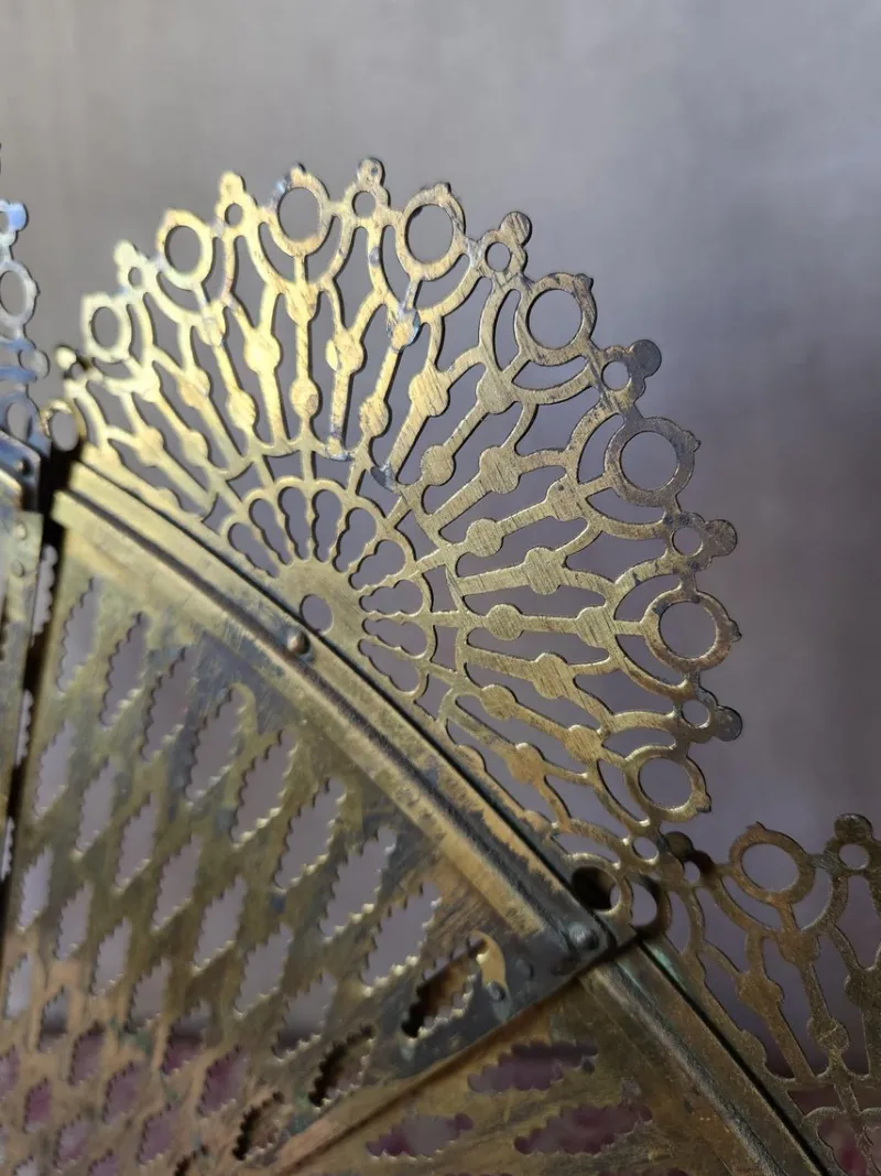 Pamono Antique French Brass Peacock Tail Pare-Feu / Fireplace Screen, 1800s> Fireplaces And Mantels