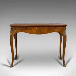 Pamono Antique French Burr Walnut Fold Over Card Table, 1870s> Game Tables