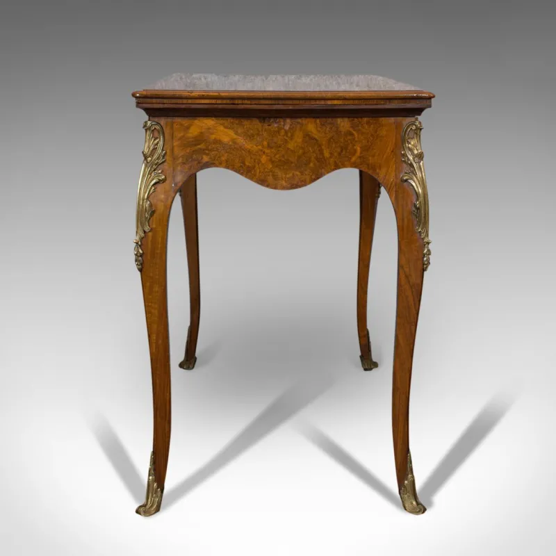 Pamono Antique French Burr Walnut Fold Over Card Table, 1870s> Game Tables