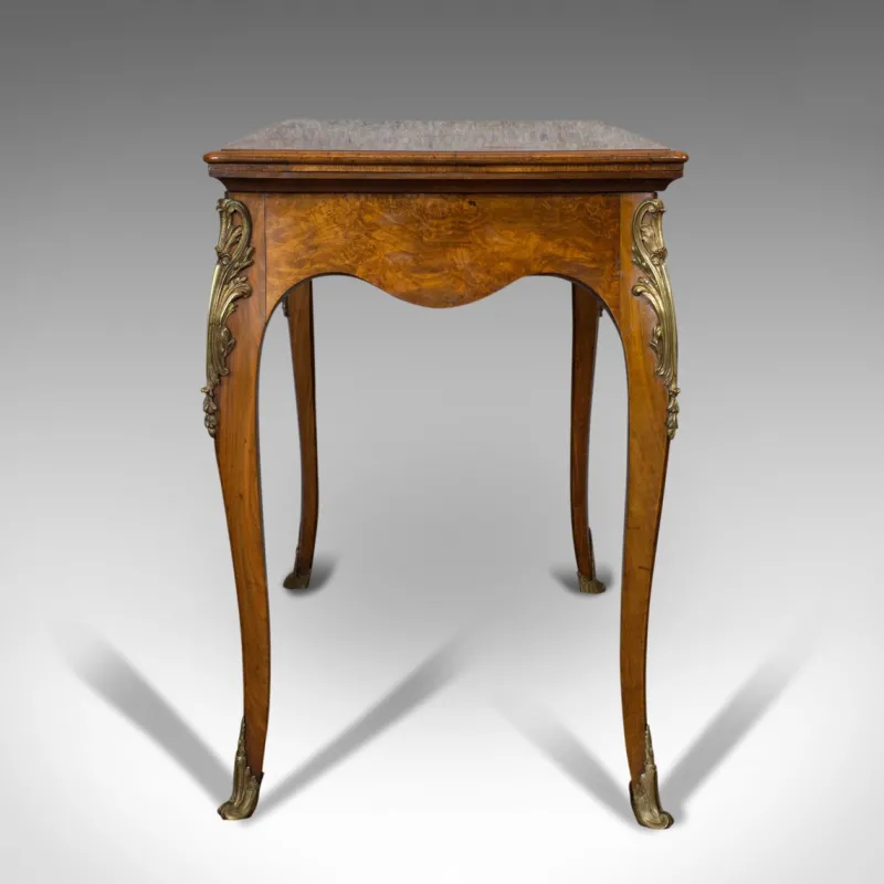 Pamono Antique French Burr Walnut Fold Over Card Table, 1870s> Game Tables
