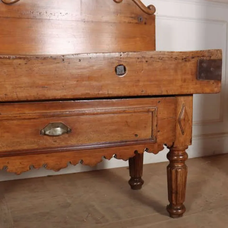 Pamono Antique French Butchers Block> Worktables & Workbenches