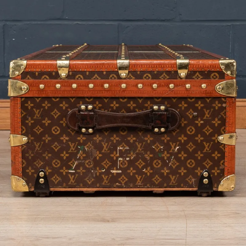 Pamono Antique French Cabin Trunk in Louis Vuitton, 1910> Trunks Crates & Baskets