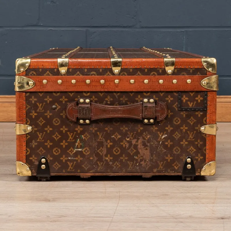 Pamono Antique French Cabin Trunk in Louis Vuitton, 1910> Trunks Crates & Baskets