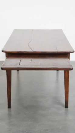 Pamono Antique French Cherry Dining Table with a Large Extendable Top and a Drawer><noscript><img width=