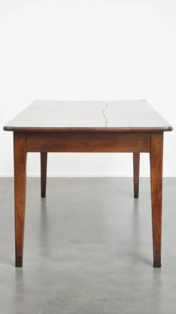Pamono Antique French Cherry Dining Table with a Large Extendable Top and a Drawer><noscript><img width=