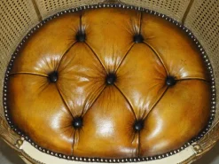 Outlet Pamono Antique French Chesterfield Leather Armchairs, 1880, Set of 2