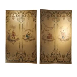Clearance Pamono Antique French Chinoiseries Screen, Set of 2