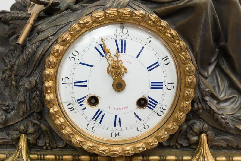Pamono Antique French Clock in Bronze and Marble, 19th Century> Clocks