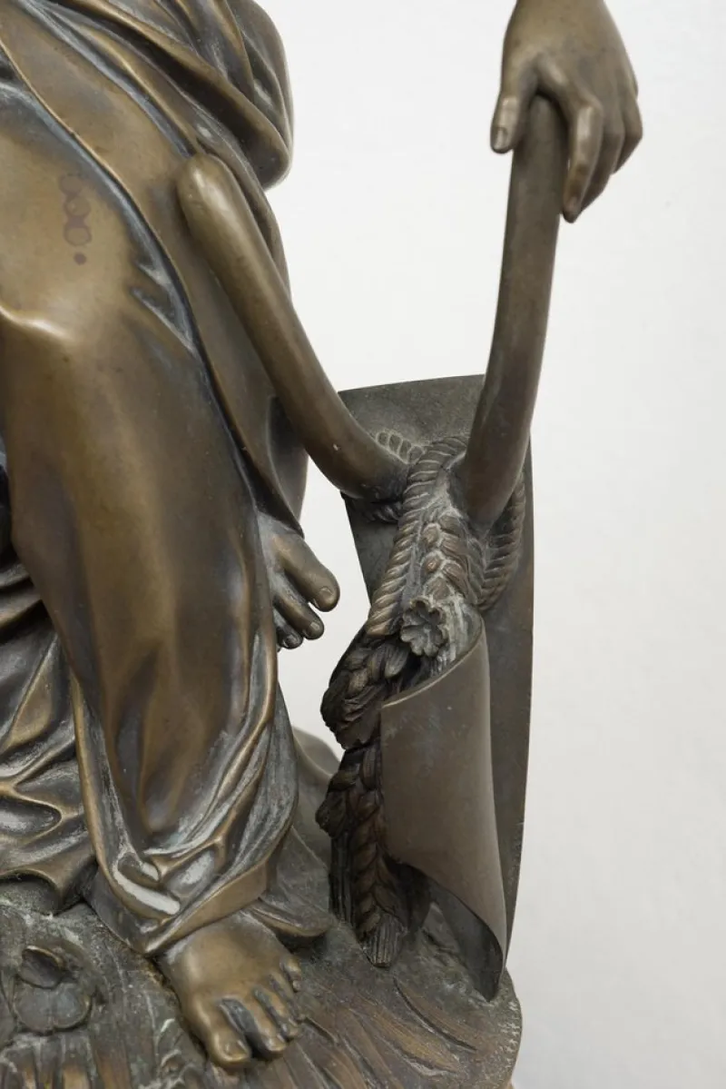 Pamono Antique French Clock in Bronze and Marble, 19th Century> Clocks