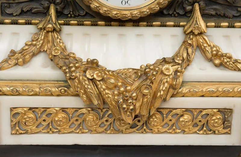 Pamono Antique French Clock in Bronze and Marble, 19th Century> Clocks