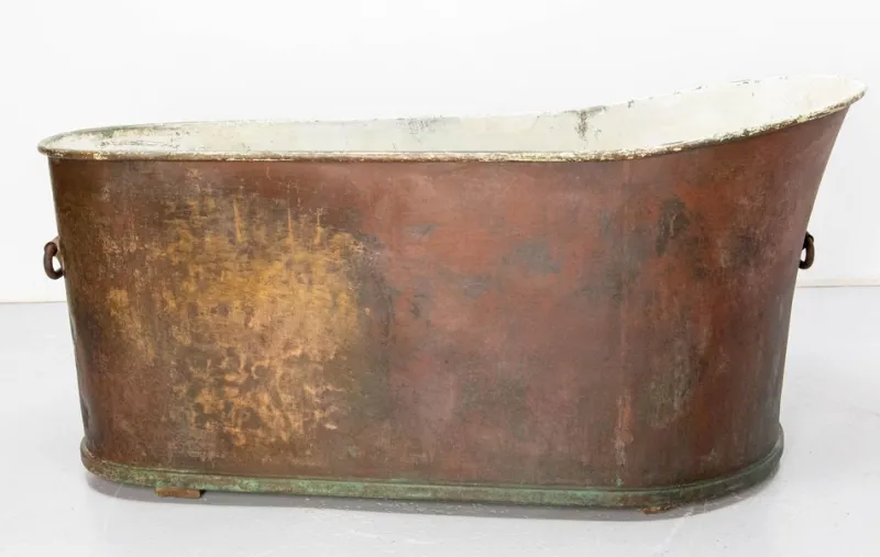 Pamono Antique French Copper Bathtub, 1890> Architectural Elements