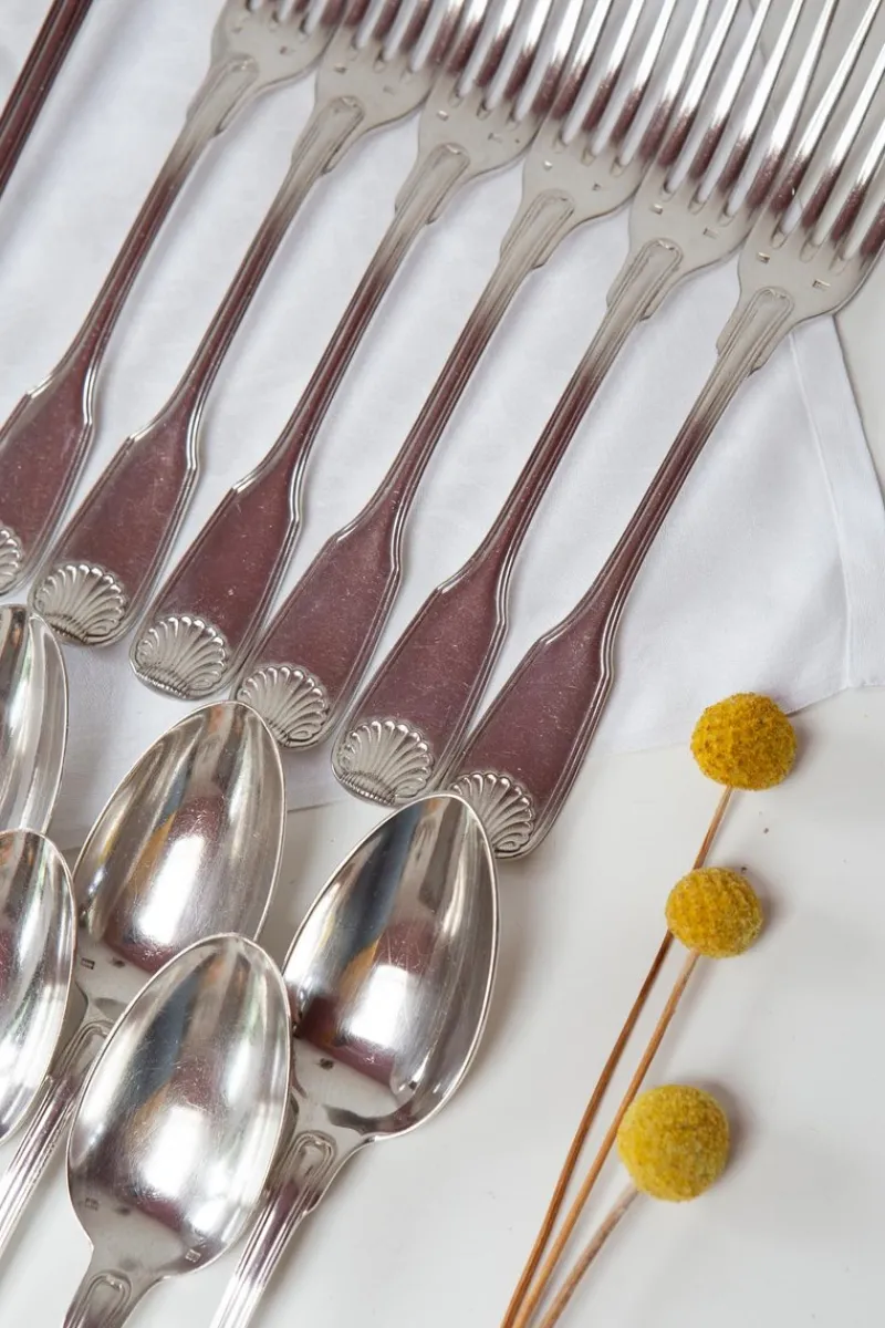 Online Pamono Antique French Cutlery Coquille by Cailar Bayard, 1920s, Set of 37