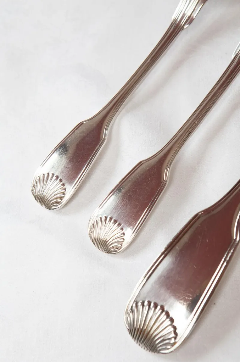Online Pamono Antique French Cutlery Coquille by Cailar Bayard, 1920s, Set of 37