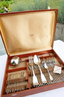 Online Pamono Antique French Cutlery Coquille by Cailar Bayard, 1920s, Set of 37