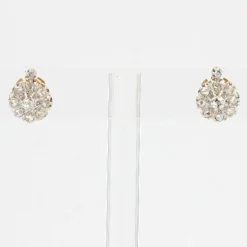 Clearance Pamono Antique French Daisy Earrings in 18K Yellow Gold Platinum with Diamonds