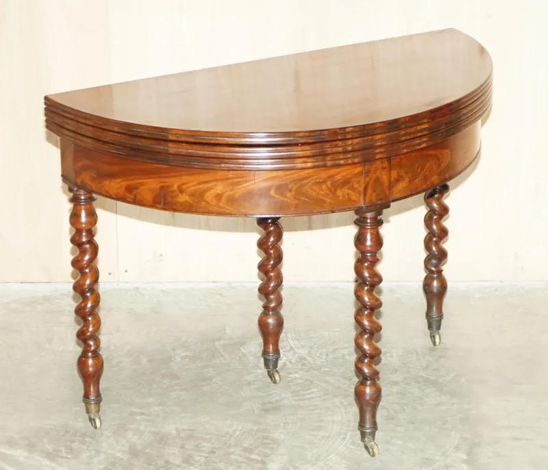 Outlet Pamono Antique French Demi Lune Extendable Games Table, 1800