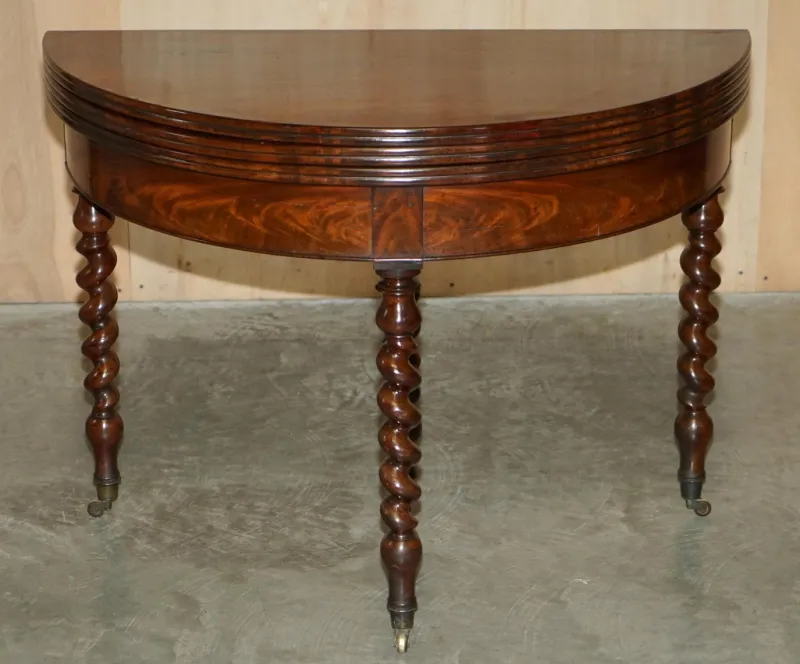 Outlet Pamono Antique French Demi Lune Extendable Games Table, 1800