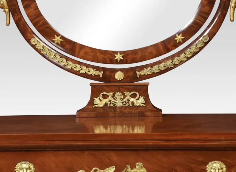 New Pamono Antique French Empire Dressing Table in Mahogany