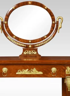 New Pamono Antique French Empire Dressing Table in Mahogany
