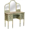 Pamono Antique French Empire Hand Painted Dressing Table with Tri Fold Mirror, 1900