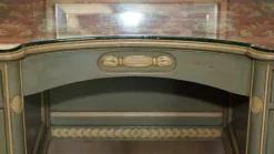 Pamono Antique French Empire Hand Painted Dressing Table with Tri Fold Mirror, 1900