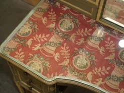 Pamono Antique French Empire Hand Painted Dressing Table with Tri Fold Mirror, 1900