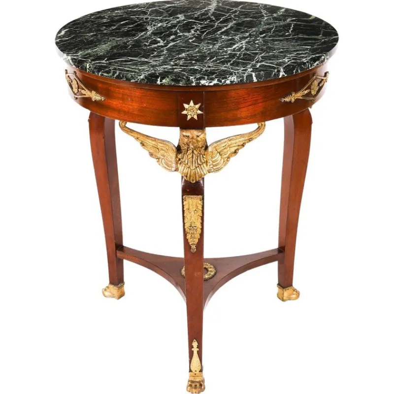 Pamono Antique French Empire Marble and Ormolu Occasional Table, 19th Century> Coffee & Side Tables