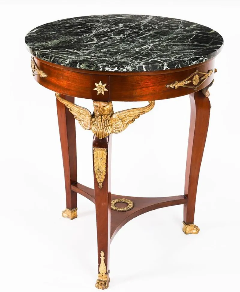 Pamono Antique French Empire Marble and Ormolu Occasional Table, 19th Century> Coffee & Side Tables