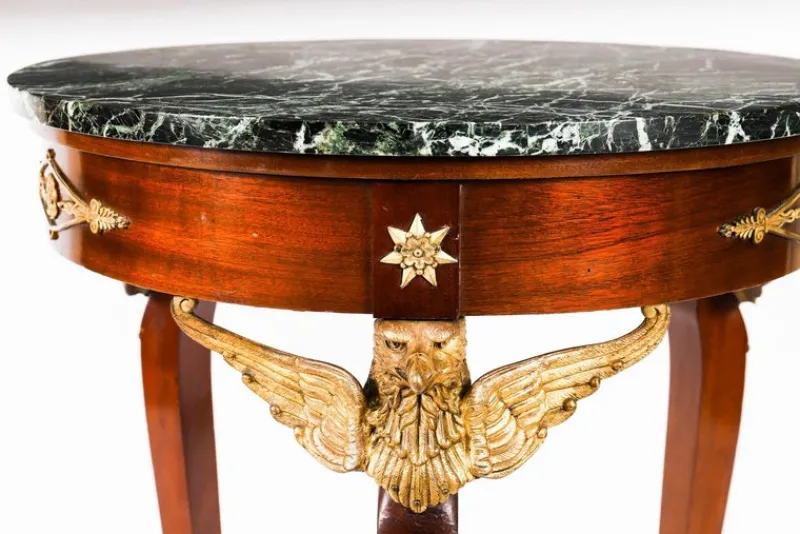 Pamono Antique French Empire Marble and Ormolu Occasional Table, 19th Century> Coffee & Side Tables