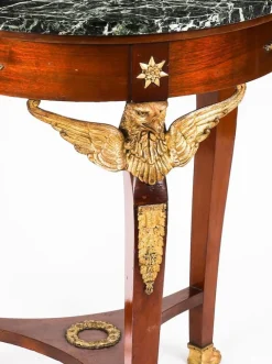 Pamono Antique French Empire Marble and Ormolu Occasional Table, 19th Century><noscript><img width=