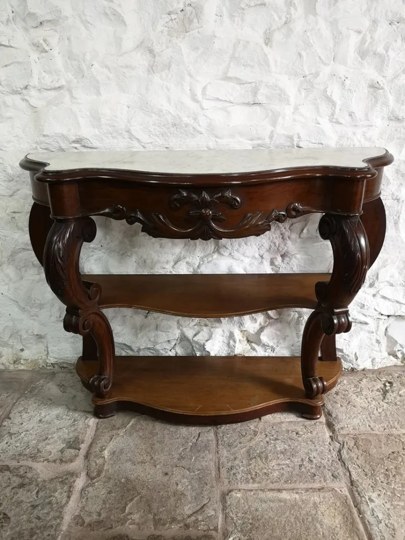 Pamono Antique French Empire Napoleon III Console Table in Mahogany, 1860> Console Tables