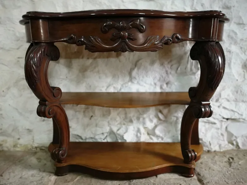 Pamono Antique French Empire Napoleon III Console Table in Mahogany, 1860> Console Tables