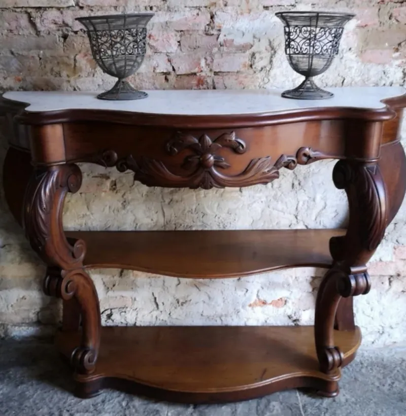 Pamono Antique French Empire Napoleon III Console Table in Mahogany, 1860> Console Tables