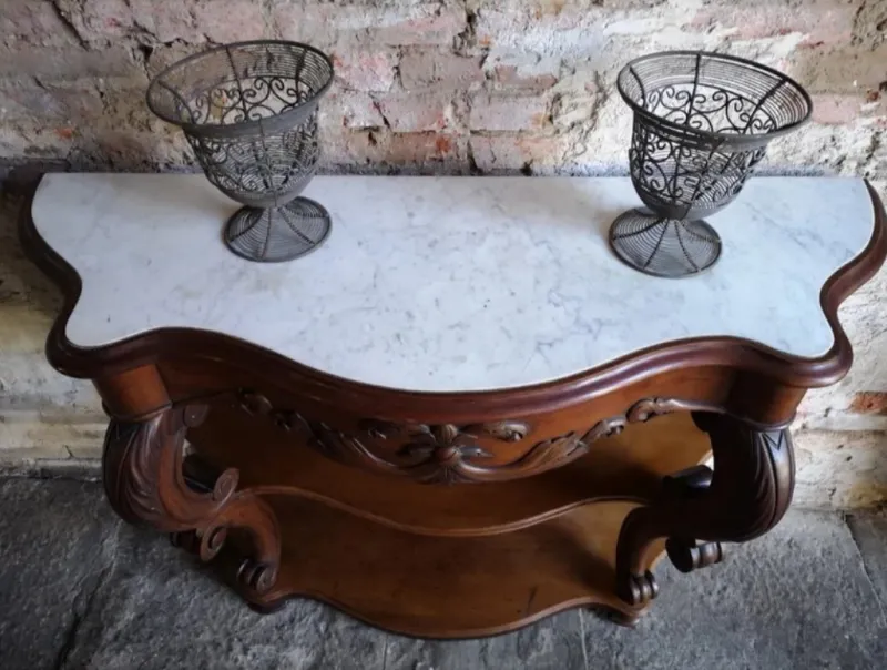 Pamono Antique French Empire Napoleon III Console Table in Mahogany, 1860> Console Tables