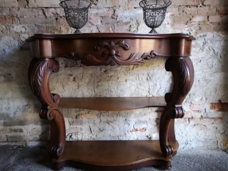 Pamono Antique French Empire Napoleon III Console Table in Mahogany, 1860> Console Tables