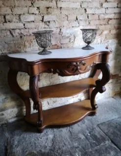 Pamono Antique French Empire Napoleon III Console Table in Mahogany, 1860><noscript><img width=