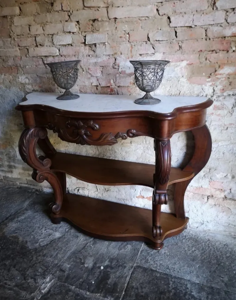 Pamono Antique French Empire Napoleon III Console Table in Mahogany, 1860> Console Tables