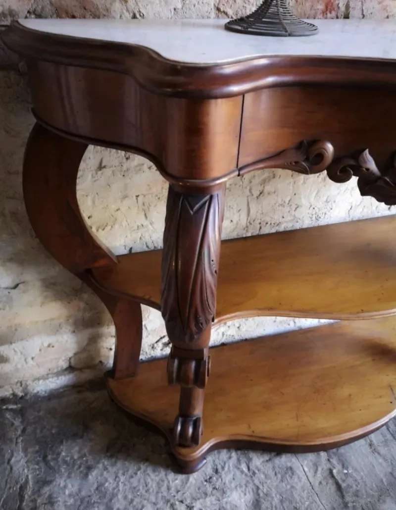 Pamono Antique French Empire Napoleon III Console Table in Mahogany, 1860> Console Tables