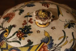 Discount Pamono Antique French Faience Lidded Bowl Tureen Hand Painted with Flowers and Insects