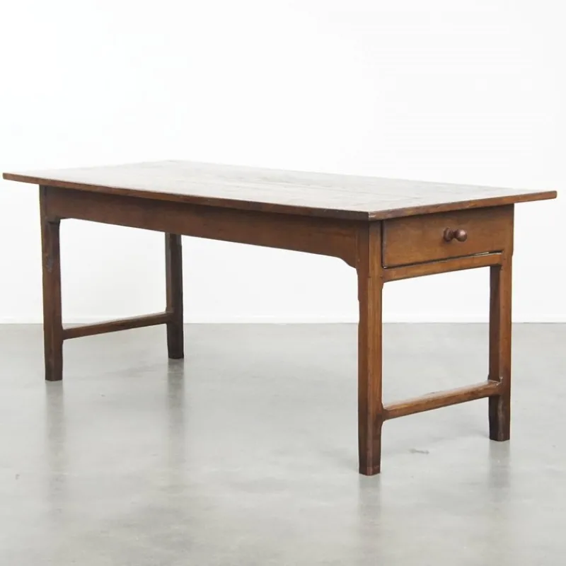 Clearance Pamono Antique French Farm Chestnut Dining Table with Drawers, Early 19th Century