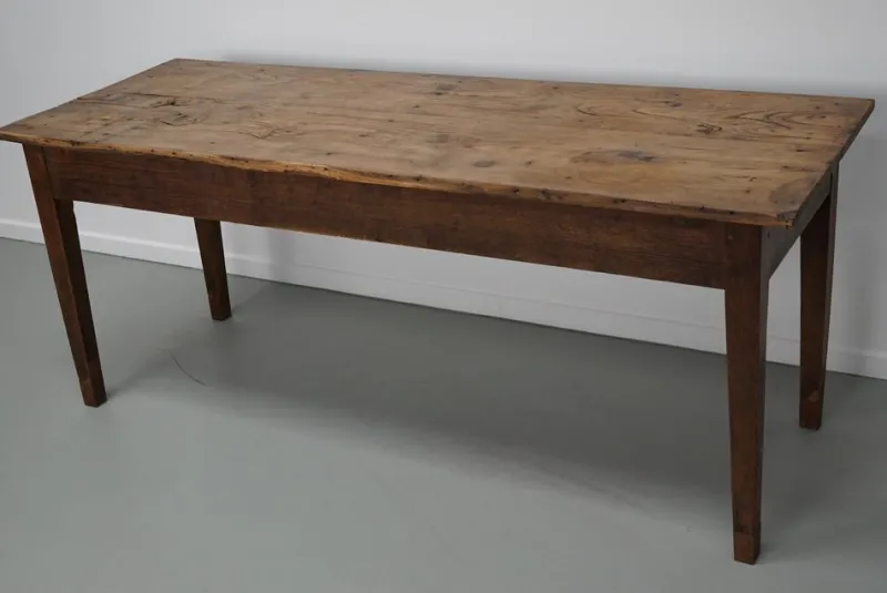 New Pamono Antique French Farmhouse Elm Dining Table, 19th Century