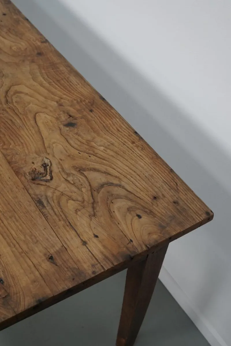 New Pamono Antique French Farmhouse Elm Dining Table, 19th Century
