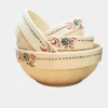 Pamono Antique French Floral Ironstone Terre de Fer Serving Bowls from Sarreguemines, Set of 4> Serving Dishes