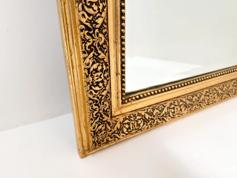 Hot Pamono Antique French Giltwood Wall Mirror with Bird and Laurel Crest, 19th Century