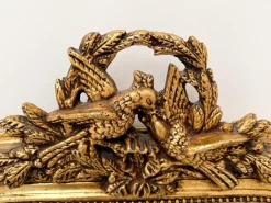 Hot Pamono Antique French Giltwood Wall Mirror with Bird and Laurel Crest, 19th Century