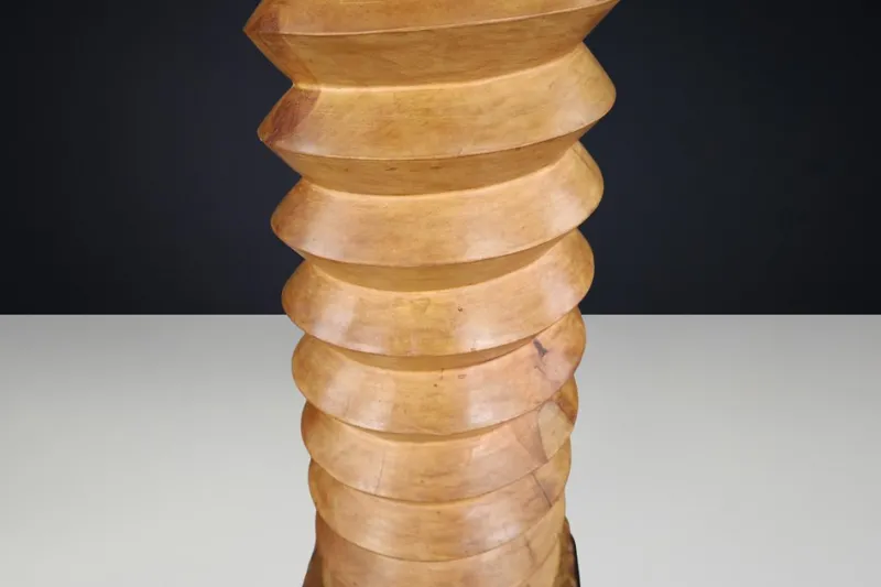 Pamono Antique French Grape Press Screw Pedestal with Patina, 1850> Pedestals And Columns